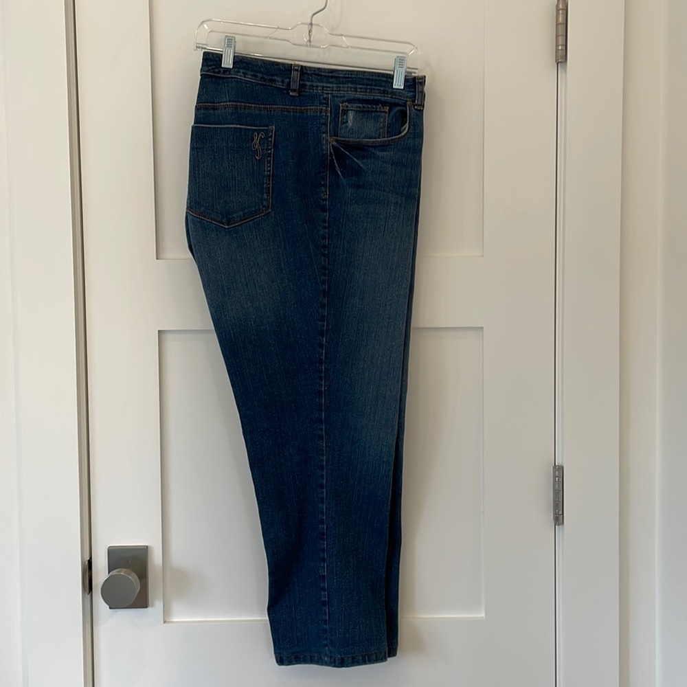 Style & Co 20W Ex Boyfriend Curvy Blue Jeans with 28” inseam in great condition.